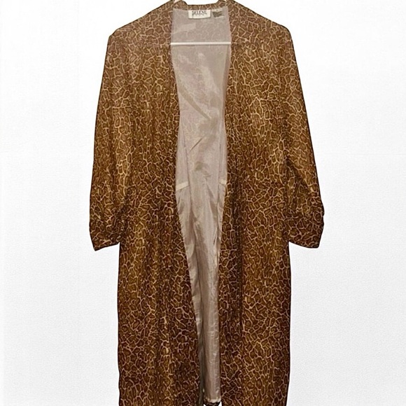 Selene Sport Sweaters - Vintage Animal Print Cardigan Size Small Oversized Boho Duster Jacket